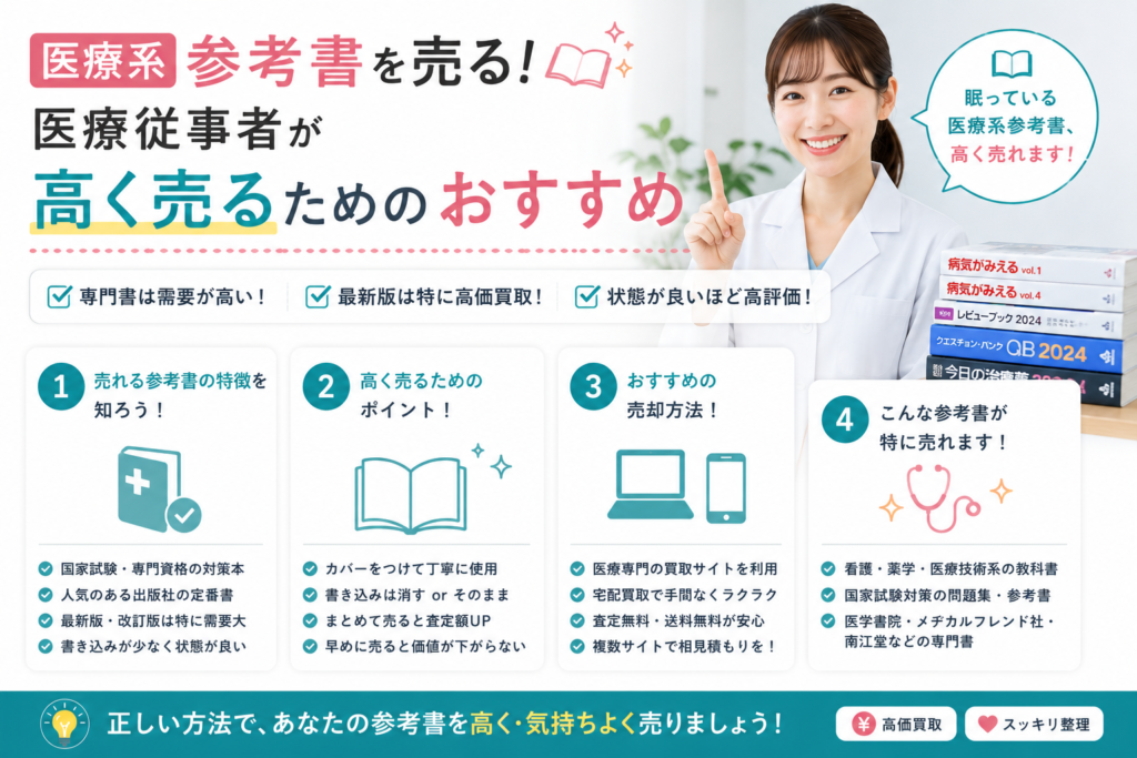 医療系参考書を売る！医療従事者が高く売るためのおすすめ