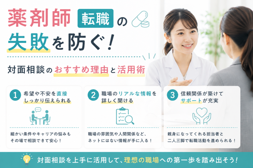 薬剤師転職の失敗を防ぐ！対面相談のおすすめ理由と活用術