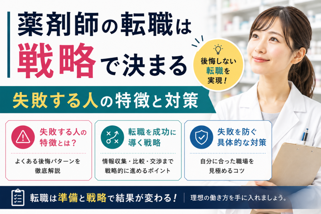 薬剤師の転職は戦略で決まる｜失敗する人の特徴と対策