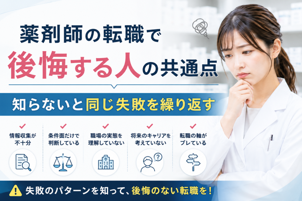 薬剤師の転職で後悔する人の共通点｜知らないと同じ失敗を繰り返す