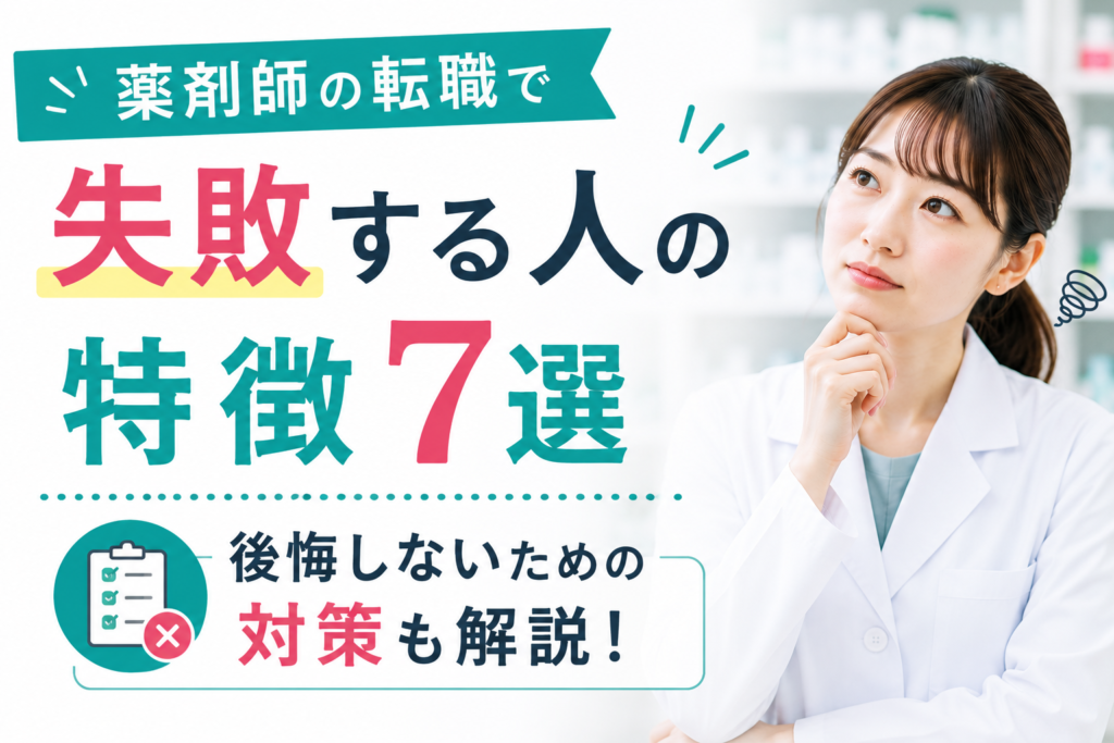 薬剤師の転職で失敗する人の特徴7選｜後悔しないための対策も解説