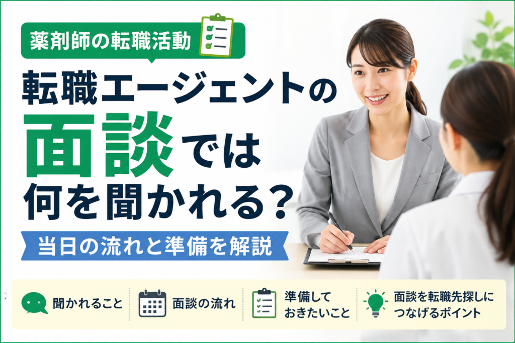 薬剤師転職エージェントの面談では何を聞かれる？流れと準備を解説