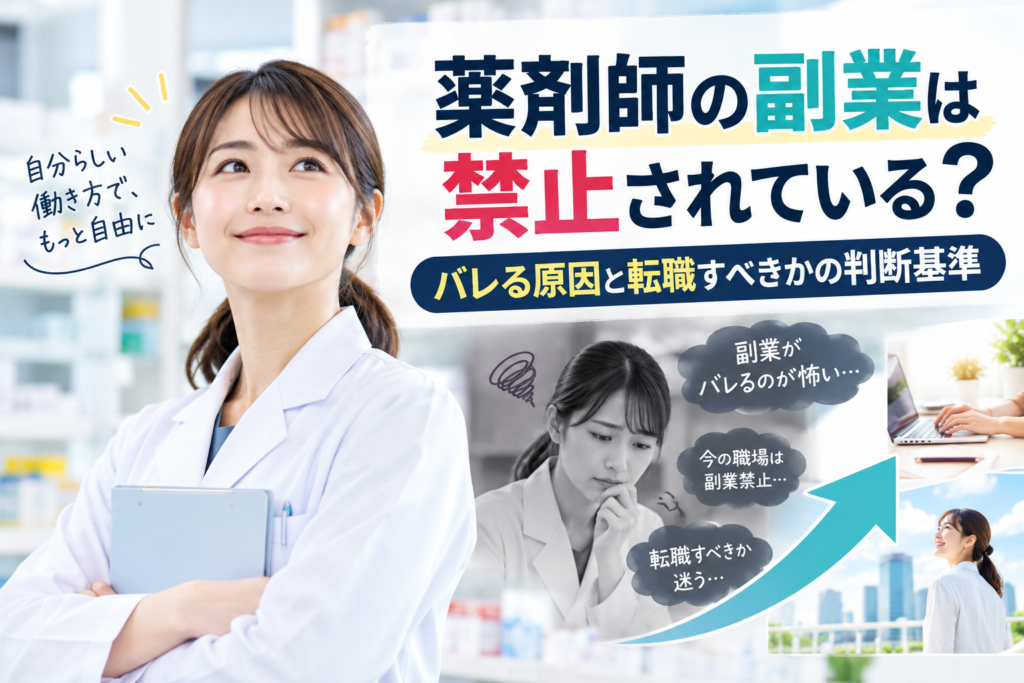 薬剤師の副業は禁止されている？バレる原因と転職すべきかの判断基準