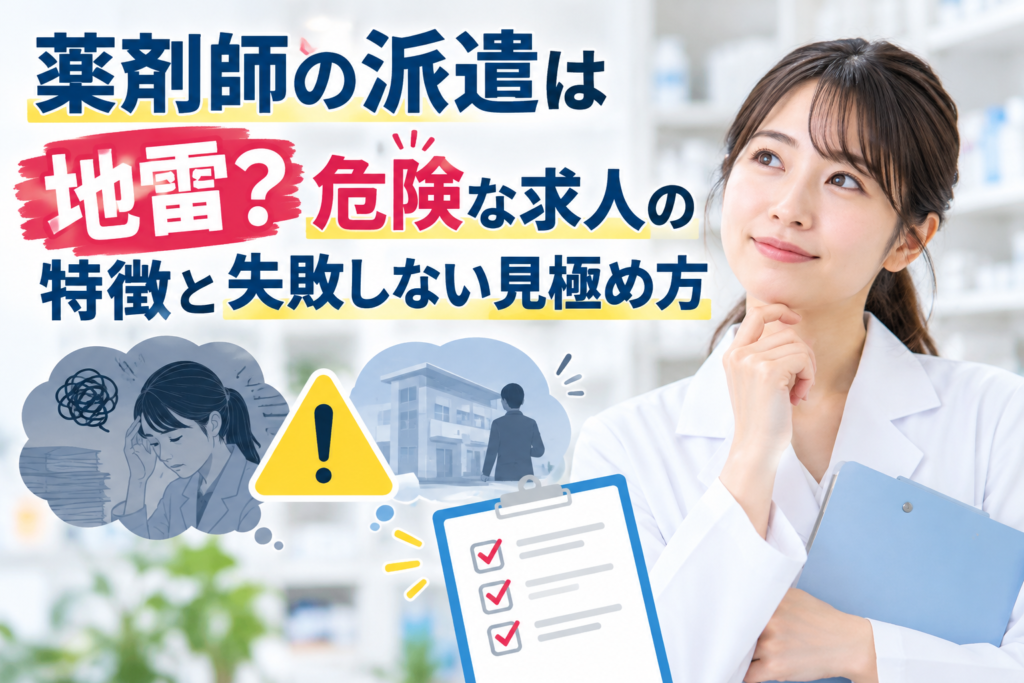 薬剤師の派遣は地雷？危険な求人の特徴と失敗しない見極め方
